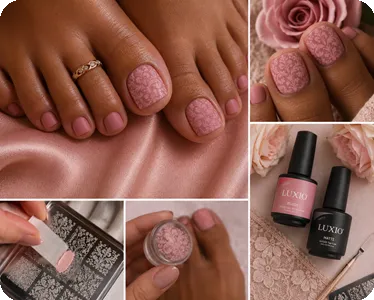 Rose Pink Matte with Damask Detailing — Romantic and Refined