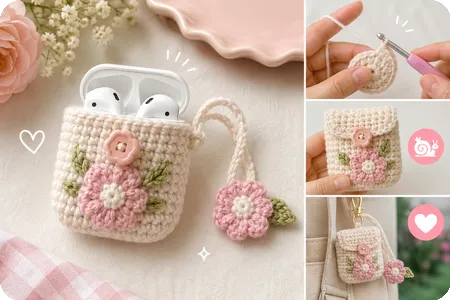 Floral Pouch AirPods Holder