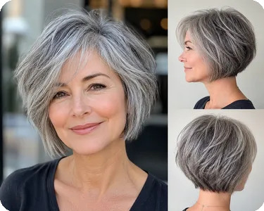 Gray Textured Bob