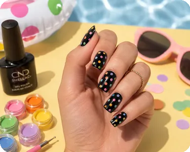 Playful Polka Dot Square Nails