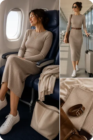 Ribbed Knit Midi Dress