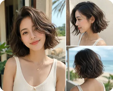 Side-Parted Wavy Bob