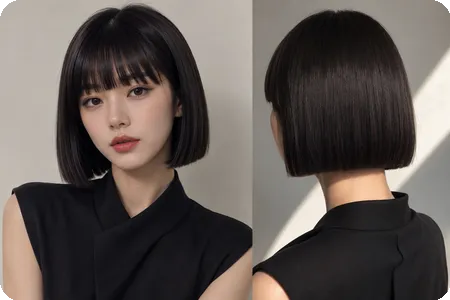Straight Bob with Blunt Bangs