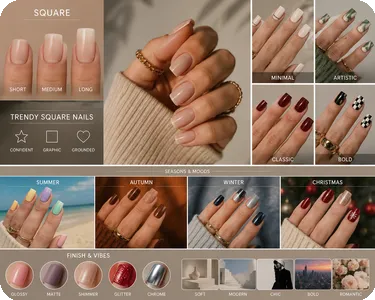 Trendy Square Nails Designs Ideas for Every Style